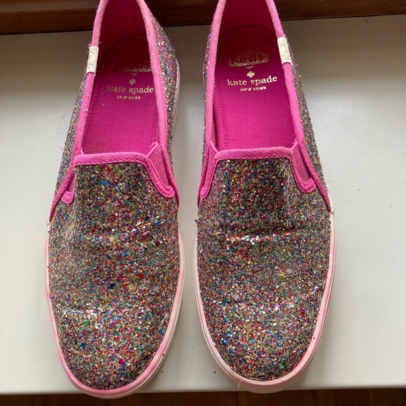Kate Spade Keds Multi Pink Glitter Double Slip On - Picture 3 of 8